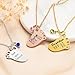 Personalized Engraved Baby Foot Pendant Necklace with Birth Announcement and Birthstone, Custom Baby Feet Necklace for Birthday Shower Gift Kid First Mom