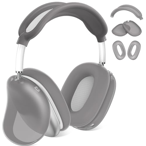 ACANDYA Copertura per AirPods Max, Custodia Silicone Morbido Nero, Protezione