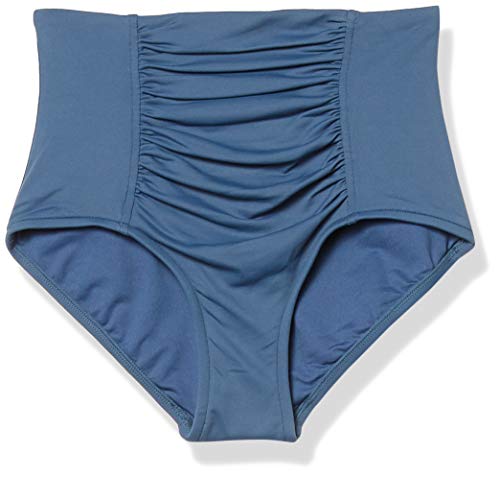 Seafolly Women's High Waisted Full Coverage Bikini Bottom Swimsuit, Peacock Blue, 8 US