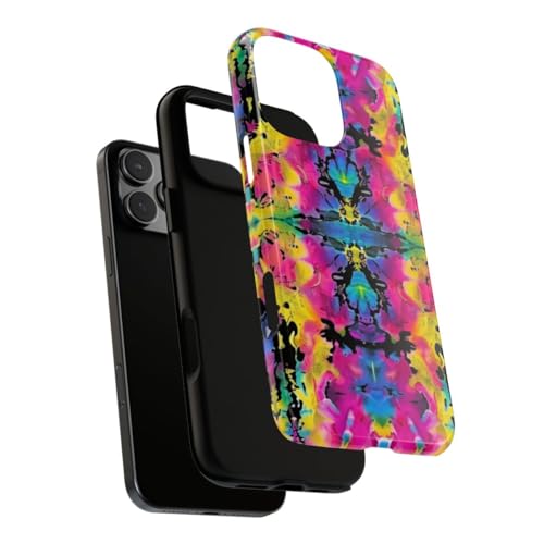 Coque iPhone 16 Pro Max solide motif graphique multicolore brillant
