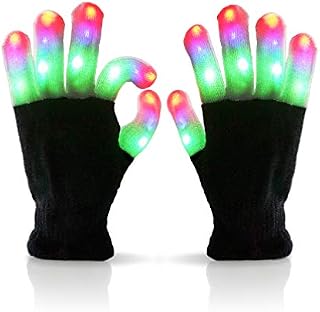 Luwint Children LED Gloves Finger Light Up Gloves - Amazing Colorful Glow Flashing