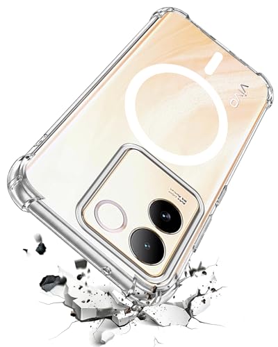 Image of Jkobi Shockproof Crystal-Clear Back Cover for Vivo T2 Pro (Magsafe Wireless Support | Drop & Camera Protection | Hard Polycarbonate)