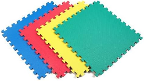 Norsk Reversible Kids Puzzle Play Mats 1/2" Thick EVA Interlocking Foam Tiles (Multicolor/Black 40 Tiles - 160 sq. Ft. 1/2" Thick)