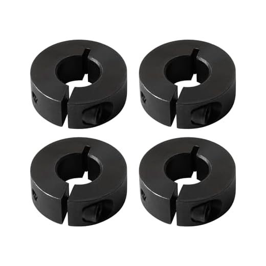 (4-Pack) Shaft Collar 1-1/4" Bore, 1045 Steel Set Screw Split Clamp-On Collars, 2-1/16" OD, 1/2" Thickness, with M4 Set Screws