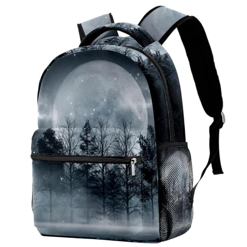 Sac à dos d'école multicolore pleine lune pour fille et garçon