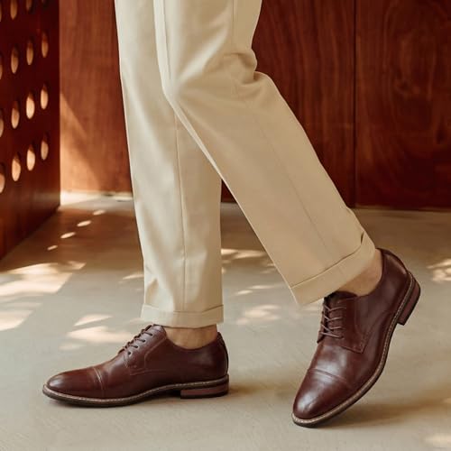 Image of Men Dress Shoes Formal Lace Up Latex Insole Oxford Business Wedding Leather Derby Shoe