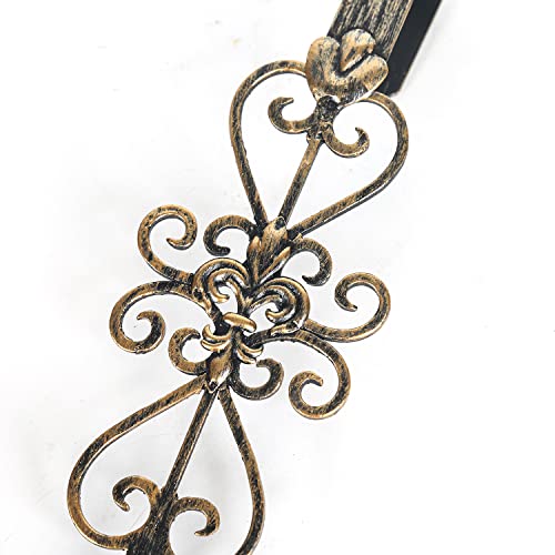 Ironlux 2 Pcs Wreath Hangers For Front Door, 15" Over Door Wreath Hook, Fleur Dis Lis Wreath Hanger For Doors, Metal Overdoor Wreath Holder, 20 Lbs Christmas Decorations Wreaths Hook- Vintage Gold #TOP2