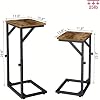 Mesa auxiliar con forma de C ajustable en 5 niveles, mesa lateral pequeña para sofá, bandeja para TV en sala, dormitorio o junto a la cama ET-ZA-BRW1 4