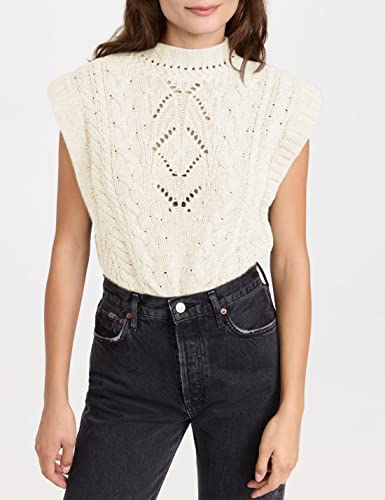 Image of Himosyber Women's Solid Sleeveless Vest Elegant High Neck Stretchable Cap Sleeve Knit Sweater Tops