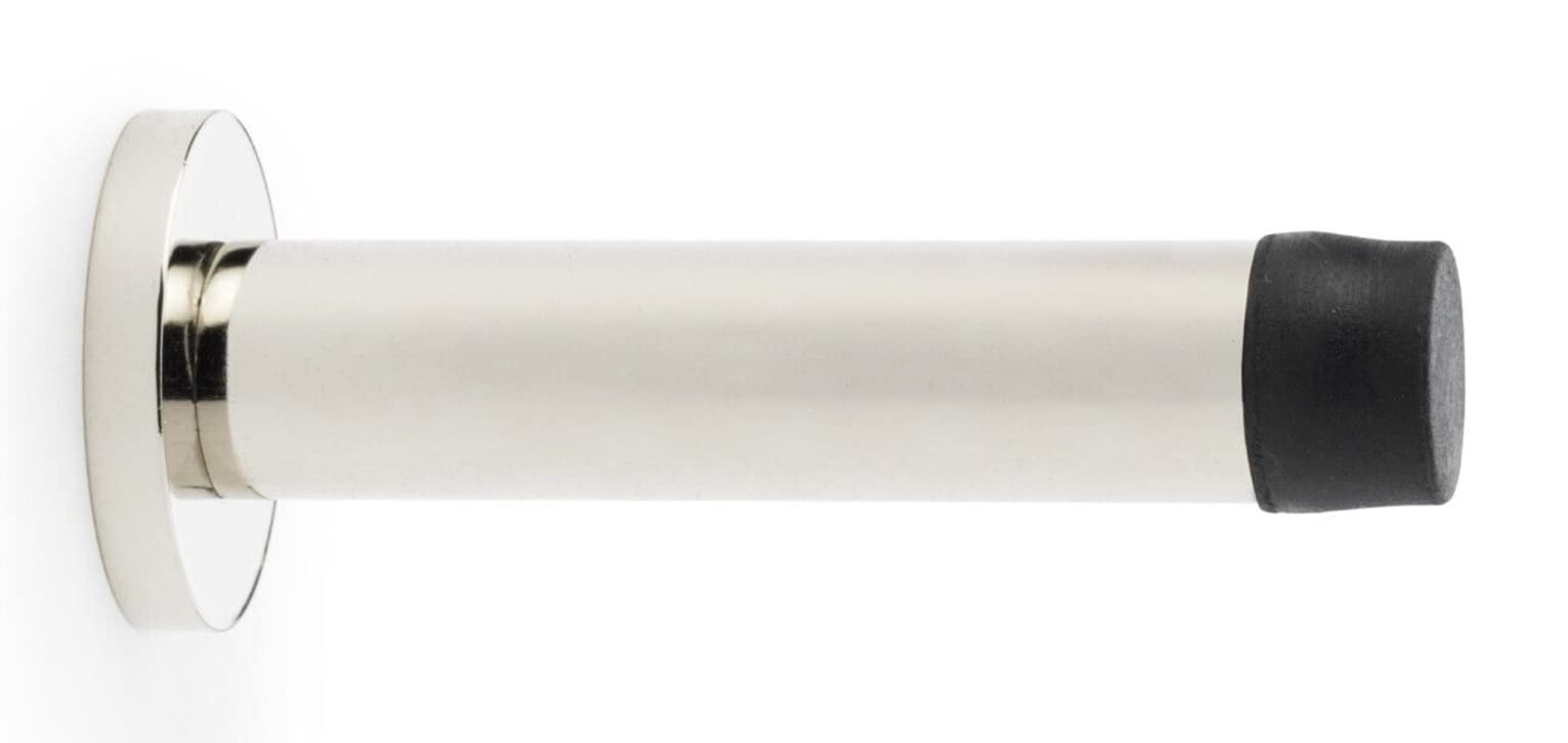 Polished Nickel Solid Brass Cylinder Projected Door Stop - Internal Doors Enter