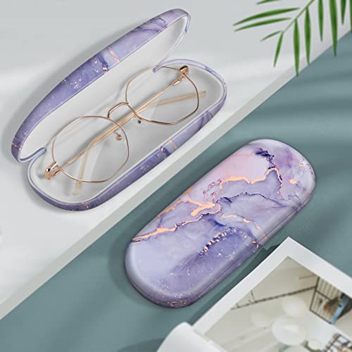 Image of FINTIE Hard Shell Eyeglasses Case, Portable Protective Glasses Cover Eyeglass Holder Box with Cleaning Cloth for Men Women
