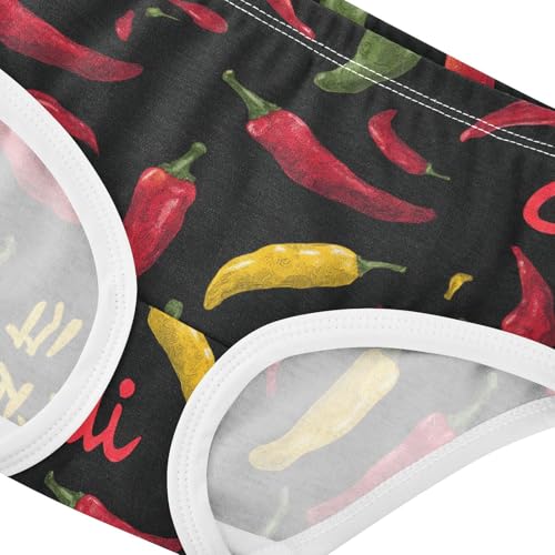 Wusikd Chill Pepper Girls' Underwear Cotton Girls Briefs Soft Toddler Underwear 2T4