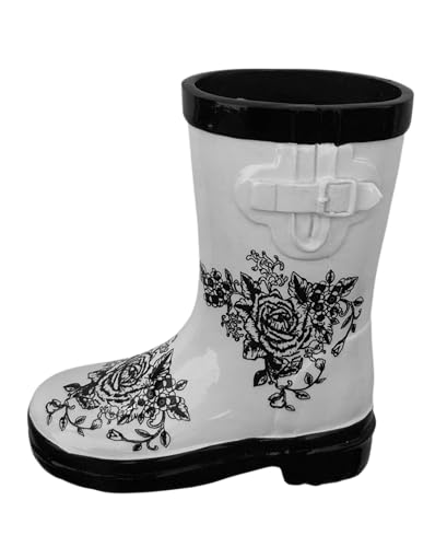 Generisch Deko Figur Schuh Regenstiefel Gummistiefel Blumenmotiv Pflanztopf Blumentopf 1