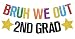 Bruh We Out 2nd Grad Banner, 2nd Grade Grad - Class Of 2026 Kids Second Grad Graduation Party Decorations Supplies for Boy Girl