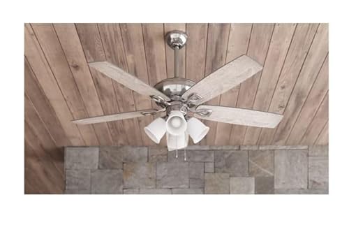 Harbor Breeze Notus 52-in Brushed Nickel LED Indoor Ceiling Fan with Light Kit (5-Blade) thumbnail 6