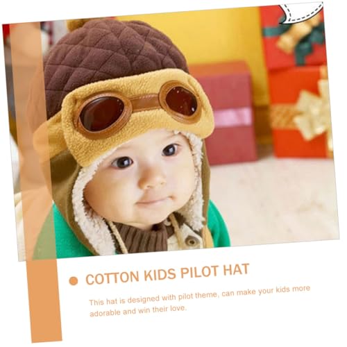 Kids Pilot Hat 2Pcs Set Thickened Fleece Winter Hat Goggles for Boys and Girls Wear-Resistant and Portable Warm Headwear for Cold Weather Adventures4