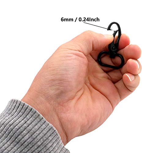 Generic Black 1.05" Inside Diameter Oval Ring Lobster Clasp Claw Swivel For Strap Pack Of 10 #TOP4
