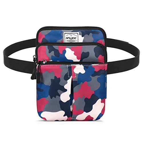 HAWEE Waist Belt Bag for Women and Men Cross Body Cell Phone Purse Adjustable Shoulder Strap Travel Hip Pouch Multifunctional Fashion Fanny Packs Water Repellent, Camouflage