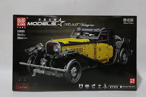 Mould King 13080 Technik Oldtimer zestaw do montażu, 3564 klocków zaciskowych, klocki konstrukcyjne w stylu vintage, samochód (bez silnika)