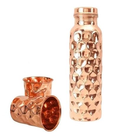Bidon sport en cuivre 1L et gobelet pour eau potable et cocktail Moscow Mule
