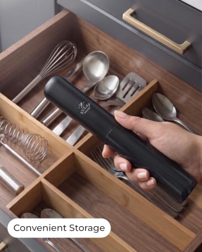 Image of Zulay Kitchen Rechargeable Milk Frother Handheld - Triple Coil Whisk, Electric Coffee Frother, Portable Hand Frother Wand, Drink Mixer for Matcha, Lattes & Cappuccinos, Kitchen Gifts - Black