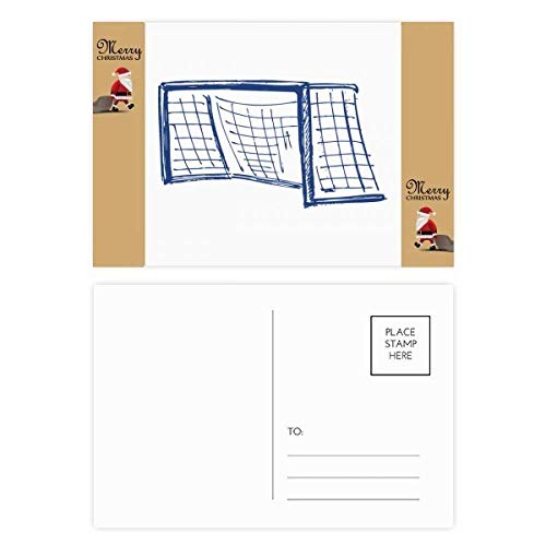 Cartes postales remerciement porte de football bleu lot de 20 pièces