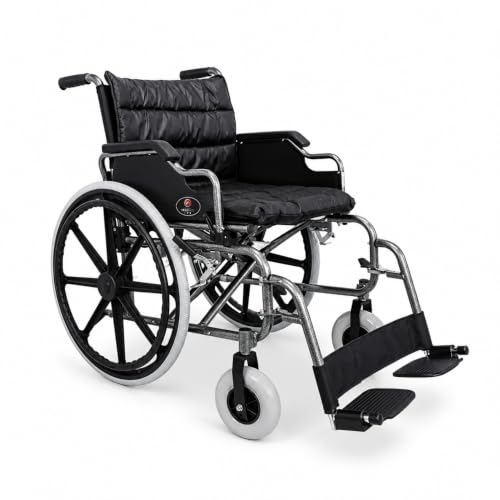Image of Hero Ecomed - Winn 301 H Manual Wheelchair | Heavy-Duty Foldable Mobility Chair with Antimicrobial & Fire-retardant Upholstery | 150 kg Capacity | Self Use & Attendant Use Wheelchair