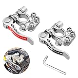 Batterieklemmen, Batterieklemmen 12V Polklemme, 2 Stück Schnellverschluss Trennwerkzeug, 4-Wege Batterieklemmen, Positiver und negativer Batterieanschluss Polklemmen Autobatterie für Boot Motorad