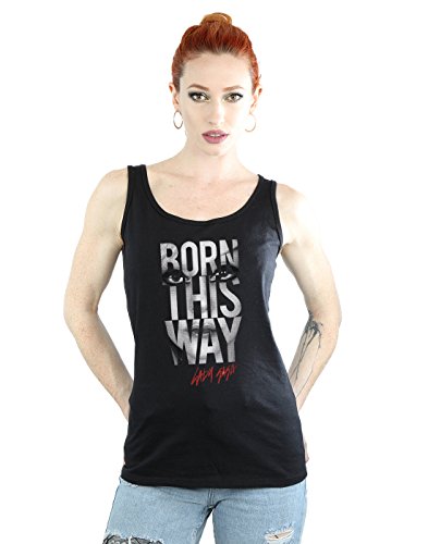 Lady Gaga Femme Born This Way Text Tank Top Medium Noir Cover