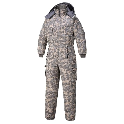 Hombres Traje térmico Mono Impermeable Mono Bolsillos cálidos Invierno Grueso Overol para Almacenamiento en frío Almacén Exterior Gasolinera (A, 165/M)