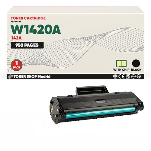 BDink Tóner Compatible HP 142A W1420A Negro con Chip para LaserJet M109 M110 M111 M112 MFP M139 M140 M141 M142 Series. Rendimiento 950 páginas W 1420A