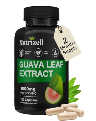 Nutrizell Guava Leaf Extract with Bitter Melon – 1000mg Per Serving – Herbal Guava Supplement for Metabolic Health & Digestion Support – 120 Veg Capsules – Non-GMO & Gluten-Free