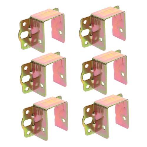 KONTONTY 6pcs Thickened Shaped Bed Rail Bracket Bed Rail Connecting Fittings for Enhanced Stability and Durability Easy Installation for Various Types