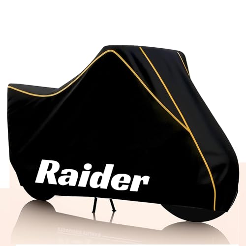 Image of Kayme Raider Water Resistance Bike Cover Heavy Duty Premium Taffeta Motorcycle Cover | UV Protection, Dustproof, All Weather, Scratchproof, Two Wheeler Body Cover with Elastic Bottom (Black Yellow)