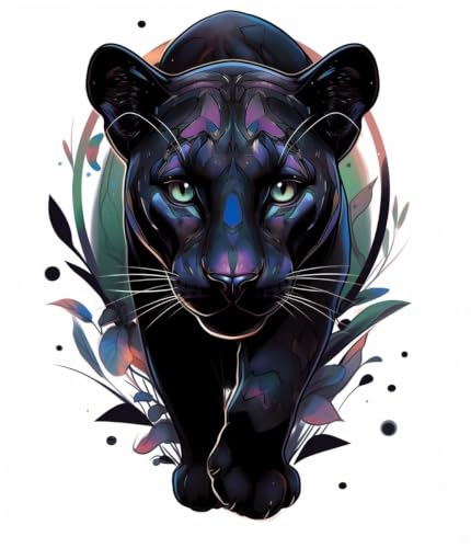 Dopetattoo 6 sheets Temporary Tattoos Panther for Men Temporary tattoo for Women Neck Arm Chest for Woman