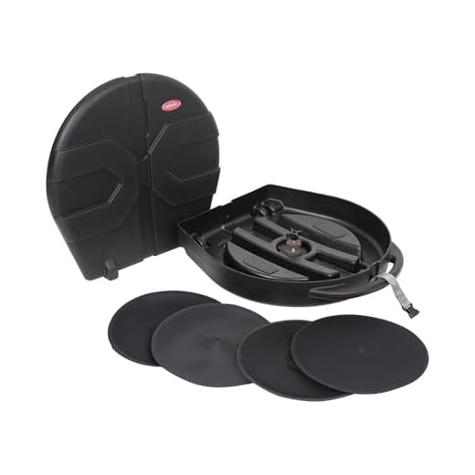 SKB ATA 24 Inch Cymbal Vault, Durable Roto-Molded Polyethylene Rolling Case with Handle, Wheels and Padded Dividers, Holds Up to 8 Cymbals, Black
