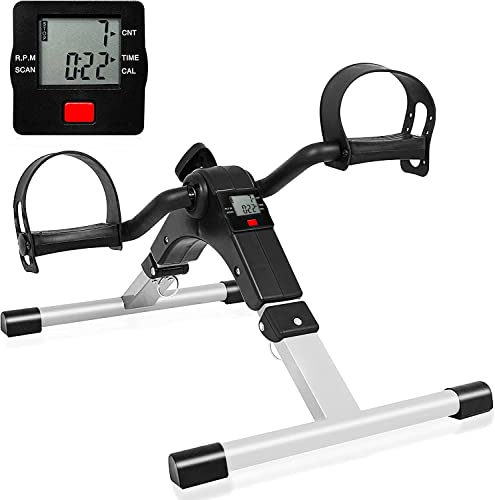 Mini Pedal Exercise Bike with LCD Display, Panana Folding Arm and Leg Pedal Machine, Portable Low Joint Impact Fitness Exerciser