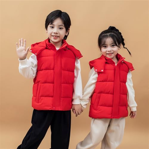 Boys Girls Kids Winter Down Vest Windproof Sleeveless Jacket with Detachable Hooded Lightweight Outerwear3