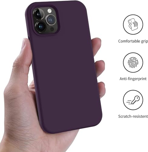 Image of Back Cover for iPhone 13 Pro Case,[Military Shockproof Protection] Liquid Silicone Case with [Soft Anti-Scratch Microfiber Lining for iPhone 13 Pro (Wine Red)