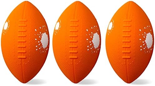 FULFUN Toys Sports 6.5" Soft Foam Football for Kids, Perfect for Small Hands to Grab Set of 3 (Orange)