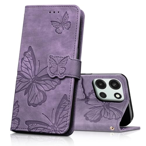 CXTcase Handyhülle für OnePlus Nord 6 Hülle,Schutzhülle Flip Hülle,PU Leder Magnetische Schmetterlings Lederhülle Tasche für OnePlus Nord 6,Lila