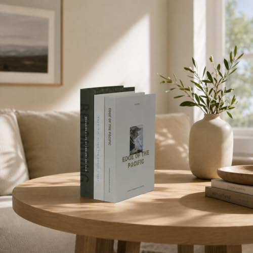 3 PCS Faux Decorative Books for Home Decor-Coffee Table Books Decor-Aesthetic Fake/Faux Books (Designing Edge Coastal)