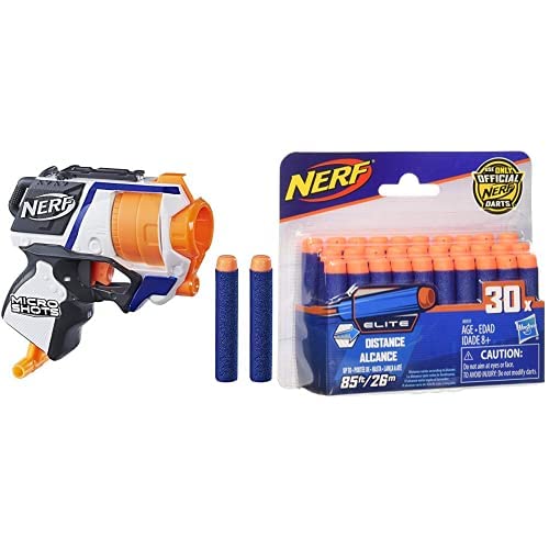 Image of Nerf Micro Shots N-Strike Elite Strong-arm with 30 Extra Elite Darts Pack, Ages 8 and Up