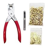 YUPEIUKLI Kit de 100 œillets métalliques de 6 mm Comprenant Une perforatrice et Une Pince ...