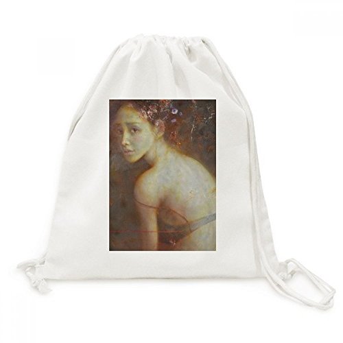 Sac cordon drawshing backpack peinture huile toile