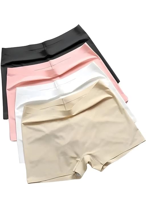 Women's Boyshort High Waist Boxers Seamless Stretchy Full Coverage Underwear for Ladies Pack of Multicolored