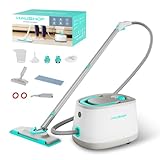 HAUSHOF Steam Cleaner with 1.5L Large Tank and Wheels, 4 Bar Portable Steam Cleaner with 16 Accessories, 1500W Steamer for Car Detailing, Floor, Dirt, Grease, Grout