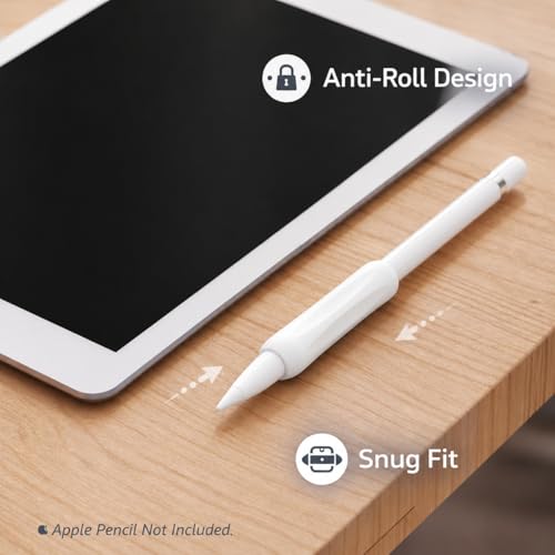 Image of Mizi [3 Pack] Apple Pencil Silicone Comfort Grip Holder Compatible with Apple Pencil Pro (2024), USB-C (2023), 2nd & 1st Generation - (White, Green, Pink)
