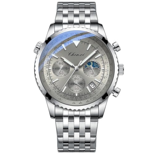 Montre phase de lune Tiong l'elegance du chronographe masculin etanche