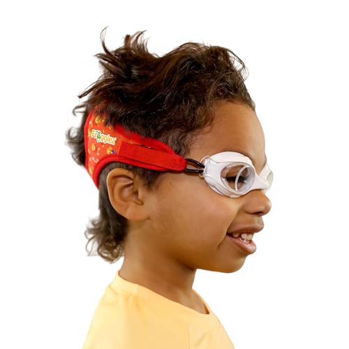 Frogglez Kids Swimming Goggles – Anti-Fog, Leakproof, Ages 3–10, 100% UV Protection, Soft Pain-Free Strap, No Hair Pulling, No Squished Eyes/Ears, Parent-Approved Comfort & Safety, Daniel Tiger, Red